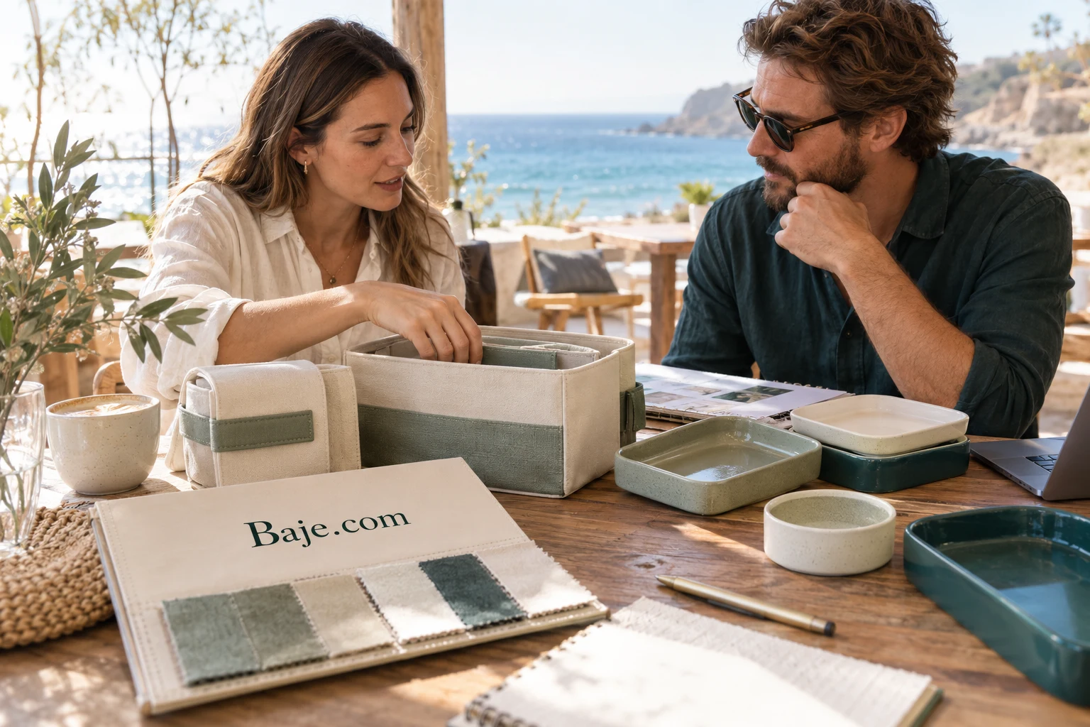 People planning a coastal weekend with Baje.com materials